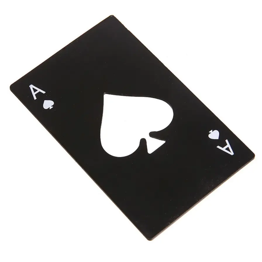 Stainless Steel Creative Ace of Spades Card Type Bottle Opener Metal Poker card Bottle Opener