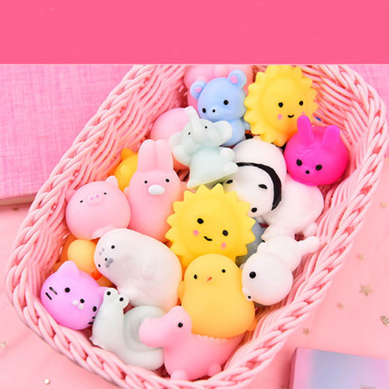 Kids Stress relief mini cute kawaiiTPR Slow Rising Rubber Mochi Squeeze  animals  Silicone Anti Stress Squishy  fidget Toys