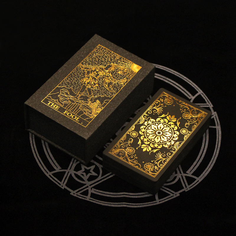 Foil Tarot Cards Plasticpvcwaterproof Tarot Cards with Guidebook Bronzing Tarot Cards Deck Board Game Gold Plastic Boxes Normal