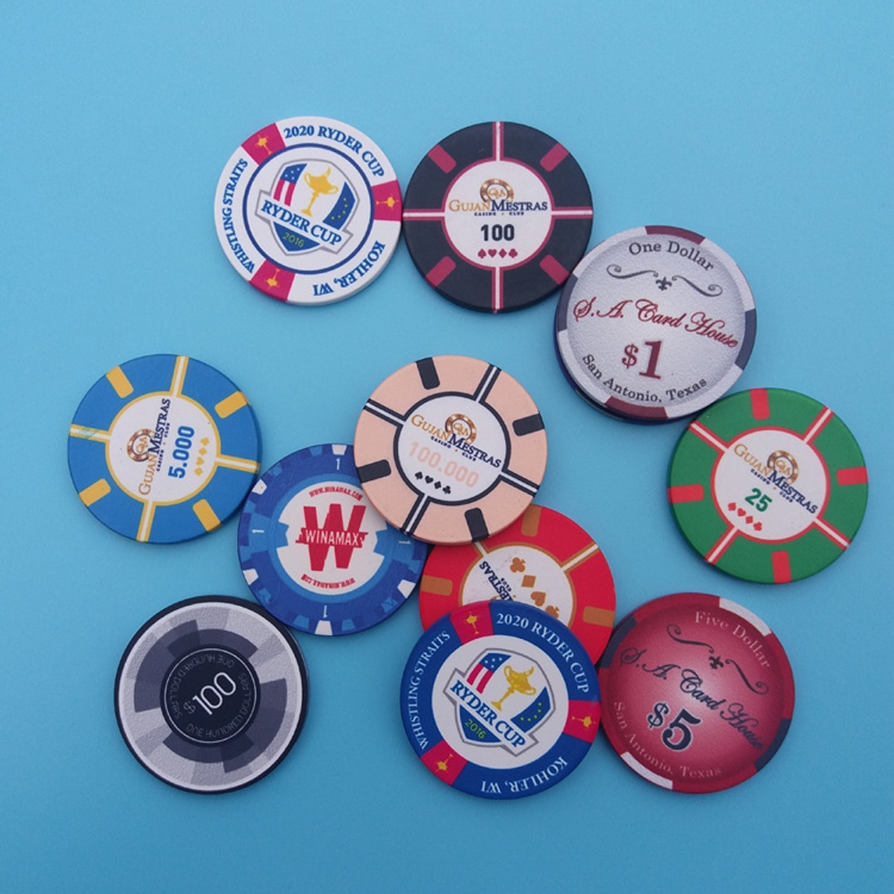 Ceramic Poker Chip 39mm Round Game High Quality Poker Chips Set Board Game