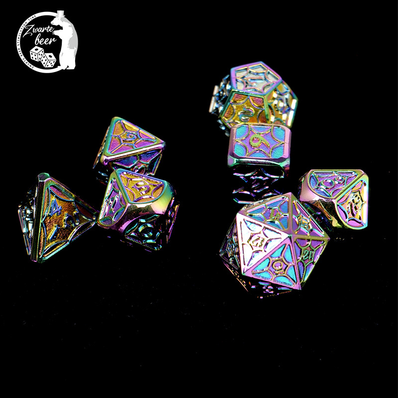 Custom Dice Manufacturers colorful D100 D20 Polyhedral Metal Dice Board Game Loaded Dice Set