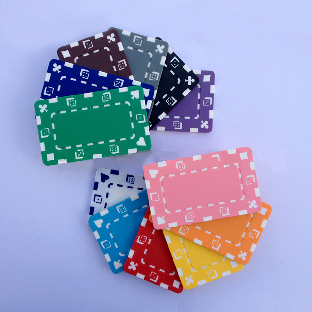 ABS Chips Rectangular Chips Poker Flowers Multiple Color Blank Solid Classic Casino Poker Chips Board Game