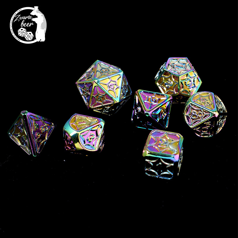 Custom Dice Manufacturers colorful D100 D20 Polyhedral Metal Dice Board Game Loaded Dice Set