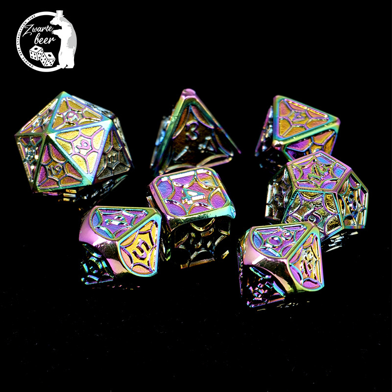 Custom Dice Manufacturers colorful D100 D20 Polyhedral Metal Dice Board Game Loaded Dice Set