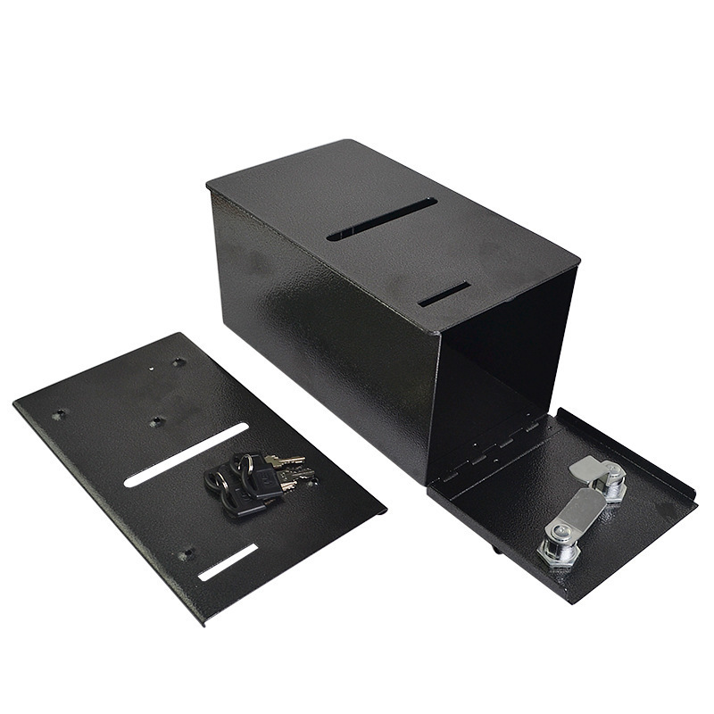 Metal Dealer Tip Box Portable Black Double Lock Poker Chips Bank Casino Accessories