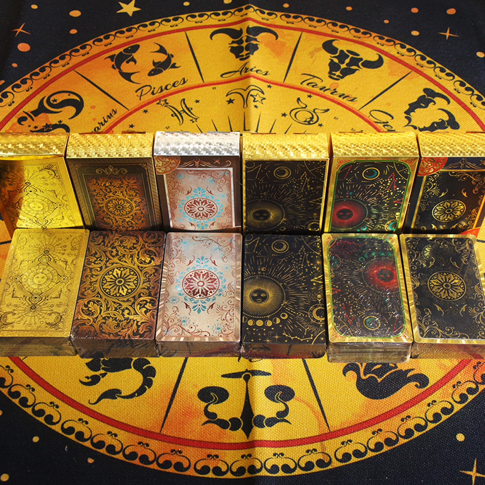 Gold Foil Customize Tarot Cards Print Colorful Plastic Tarot Cards Wholesale