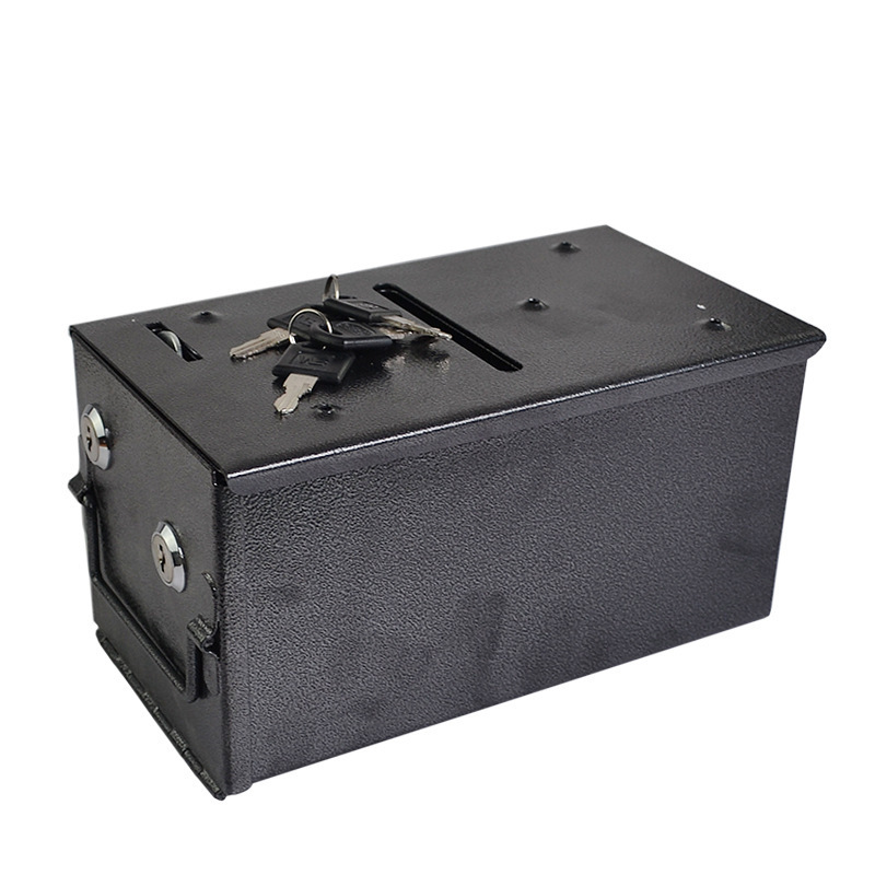 Metal Dealer Tip Box Portable Black Double Lock Poker Chips Bank Casino Accessories