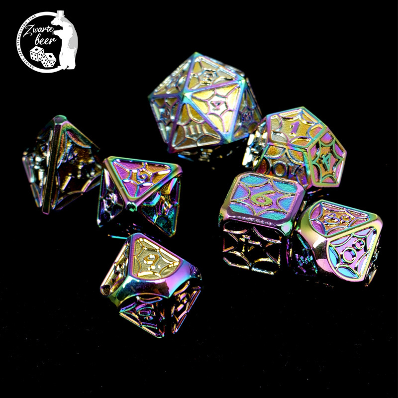 Custom Dice Manufacturers colorful D100 D20 Polyhedral Metal Dice Board Game Loaded Dice Set