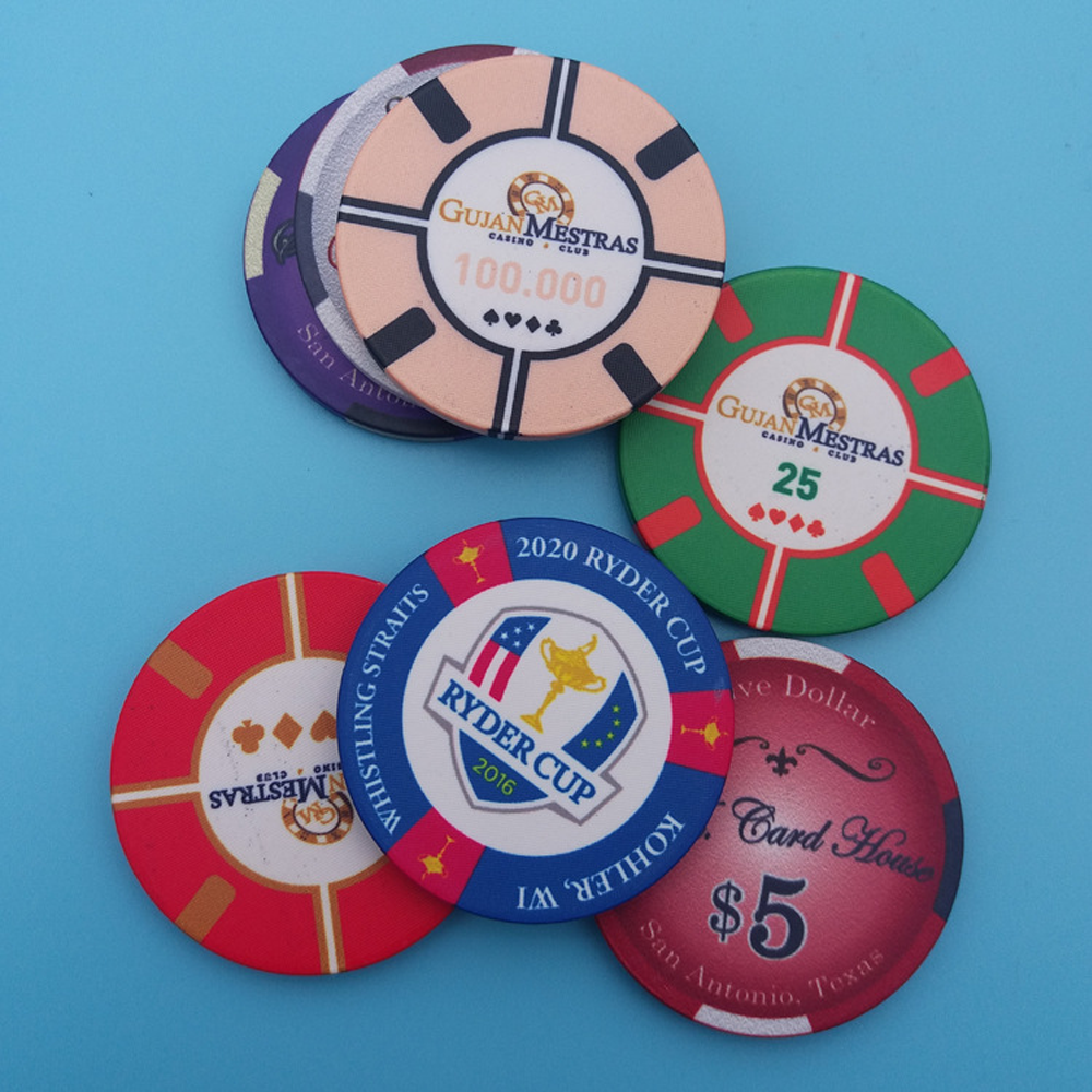 Ceramic Poker Chip 39mm Round Game High Quality Poker Chips Set Board Game