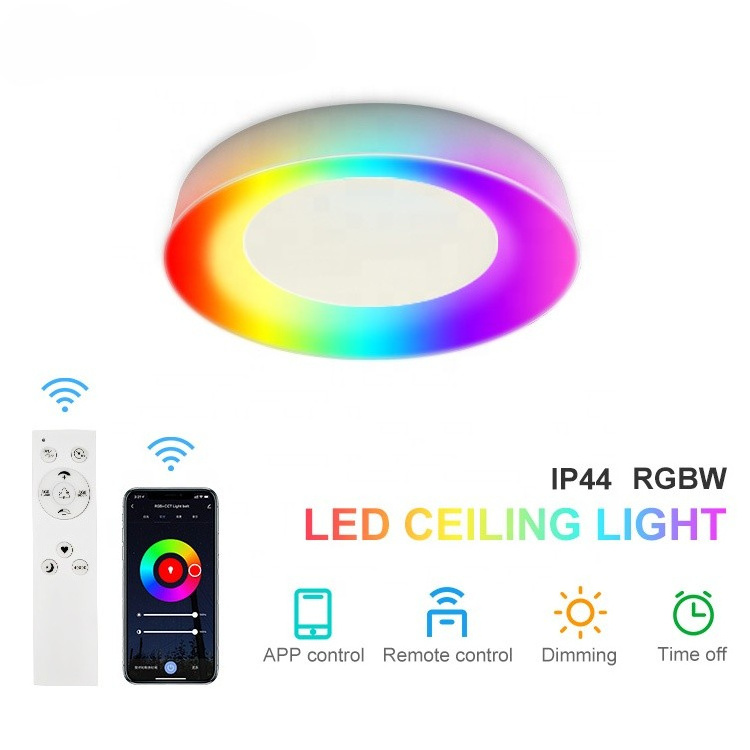 Multi sizes 12 Inch 16 Inch Led Flush Mount Ceiling Light Cct Rgb Color Changing Ceiling Light App Control Indoor Led Ceiling Li