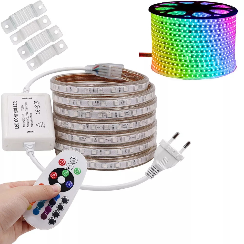 5050 RGB Led smart strip light 110-240V 60led/M flexible Waterproof led lamp Hot sale products Rgb 5050 Led Pixel Strip 60