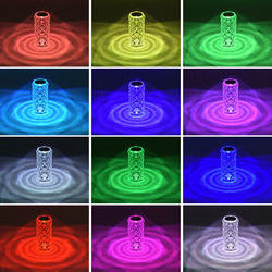 Touch control crystal acrylic modern table lamp Rose Crystal lamp rechargeable RGB color changing crystal table lamp