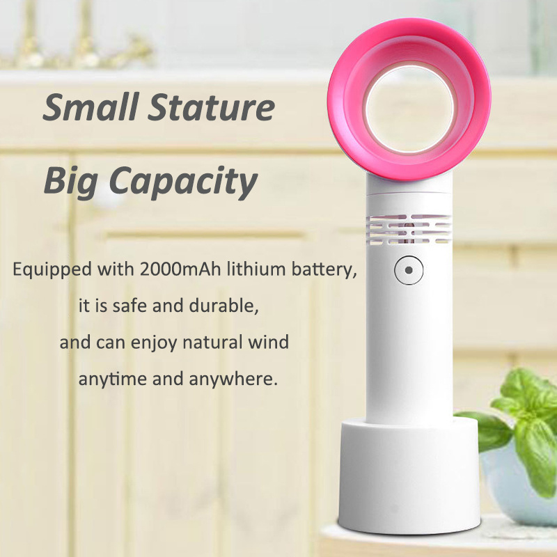 Rechargeable Bladeless Fan Portable Handheld Leafless Cooling USB Mini Fan Desktop stand fan with 3 speeds