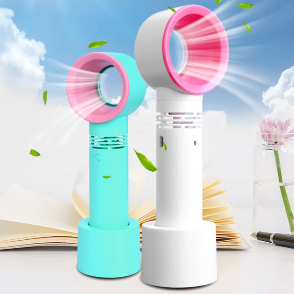 Rechargeable Bladeless Fan Portable Handheld Leafless Cooling USB Mini Fan Desktop stand fan with 3 speeds