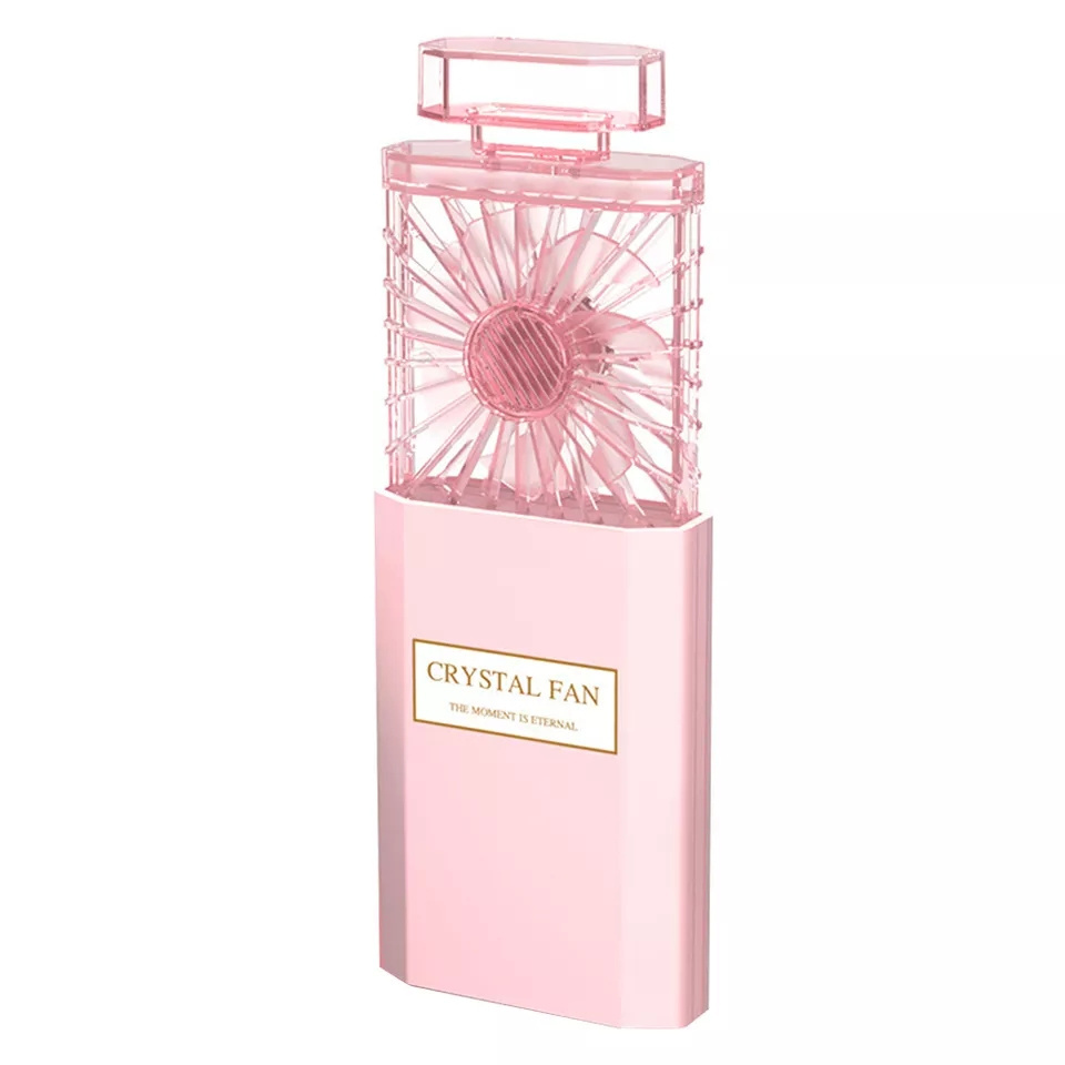 Wholesale Perfume Bottle Design Mini Fan with Scented Piece USB Rechargeable Outdoor Foldable Silent Electric Cooler for Girls