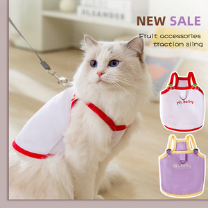 Spring Summer Cats Vest Cute Cartoon Fruit Accessories Traction Sling Dog Teddy Pet Kitten Breathable Dog Clothes