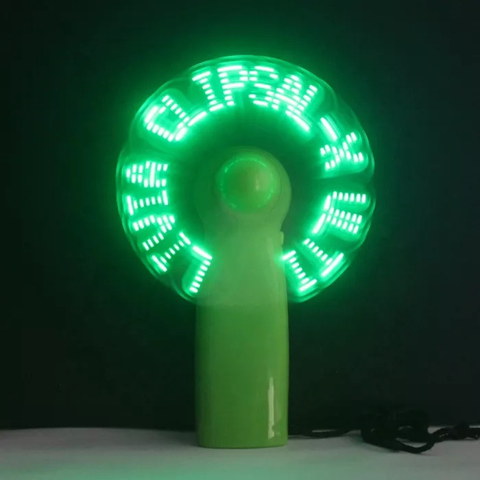 Factory Promotional Gifts Custom Programmable Mini Usb Driver Led Message Handheld Fan By Software