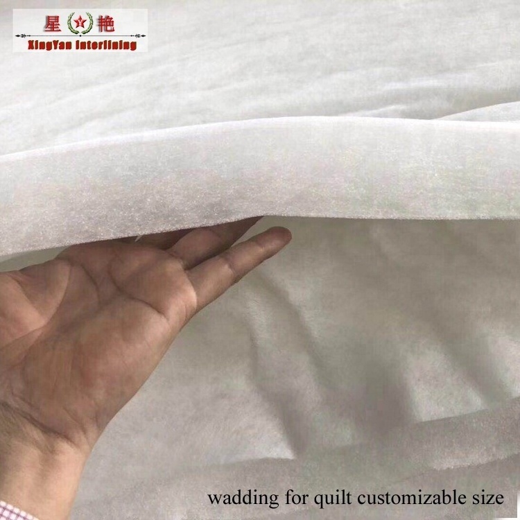 polyester textile quilted fabric spray bonded polyester wadding wadding for pillows non woven quilt batting material