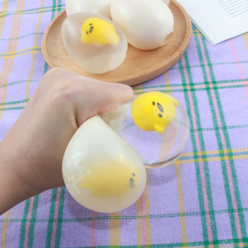 Japanese Yolk Bro Pinch Lazy Ball Egg Decompression Toy Water Boiled Egg squishy anti stress ball toy