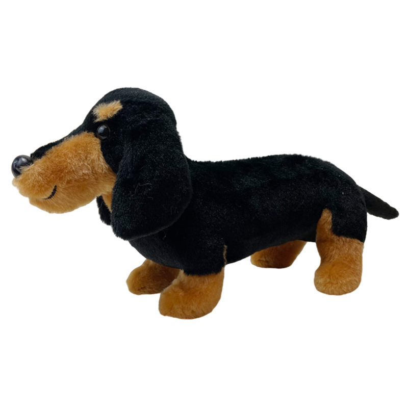 Factory Sale  Simulation Animal Model Ornament Toy Plush Dog Puppy Lifelike Stuffed Toy Pet  Dachshund Dog