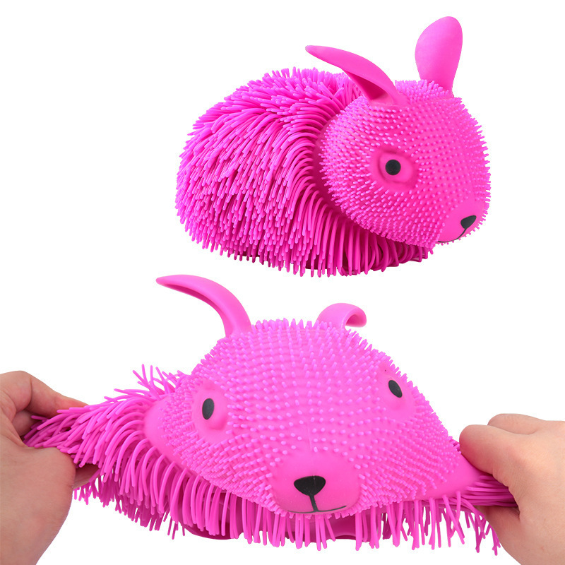 Factory Wholesale Puffer Rabbit  Stress Relief Toy  Stretchy Puffer Ball For Kids Party Favors