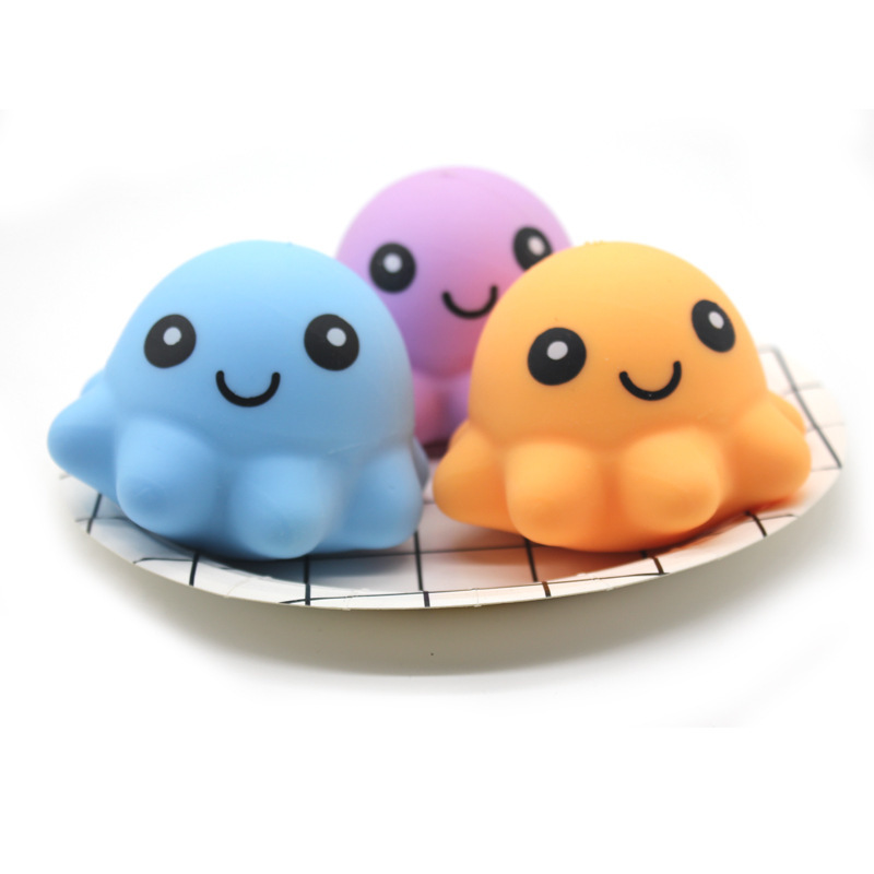 TPR Rubber Soft Cute Flour Ball Decompression Squishy Animal Anit-stress Squeeze Octopus Plastic Toys