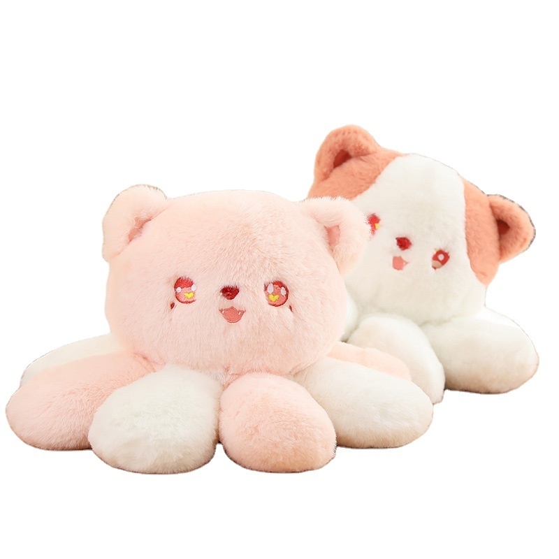 New popular Ocean eight-claw cat stuffed animal toys cute kawaii jellyfish plush doll with ear