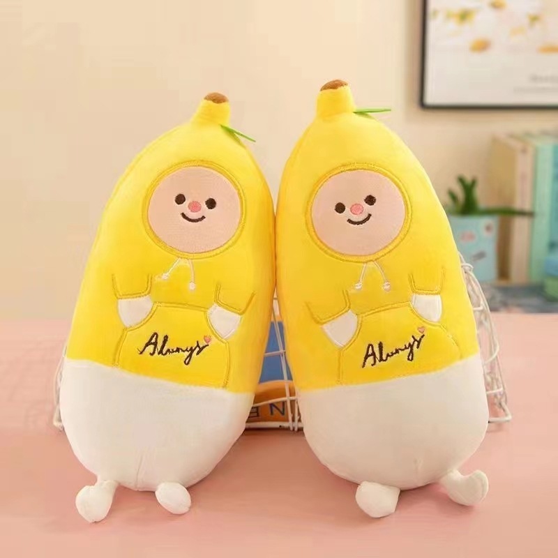 new design banana plush Pillow Sleeping Hugging throw pillow  Yellow Korea Popular Appease Dolls Banana Man