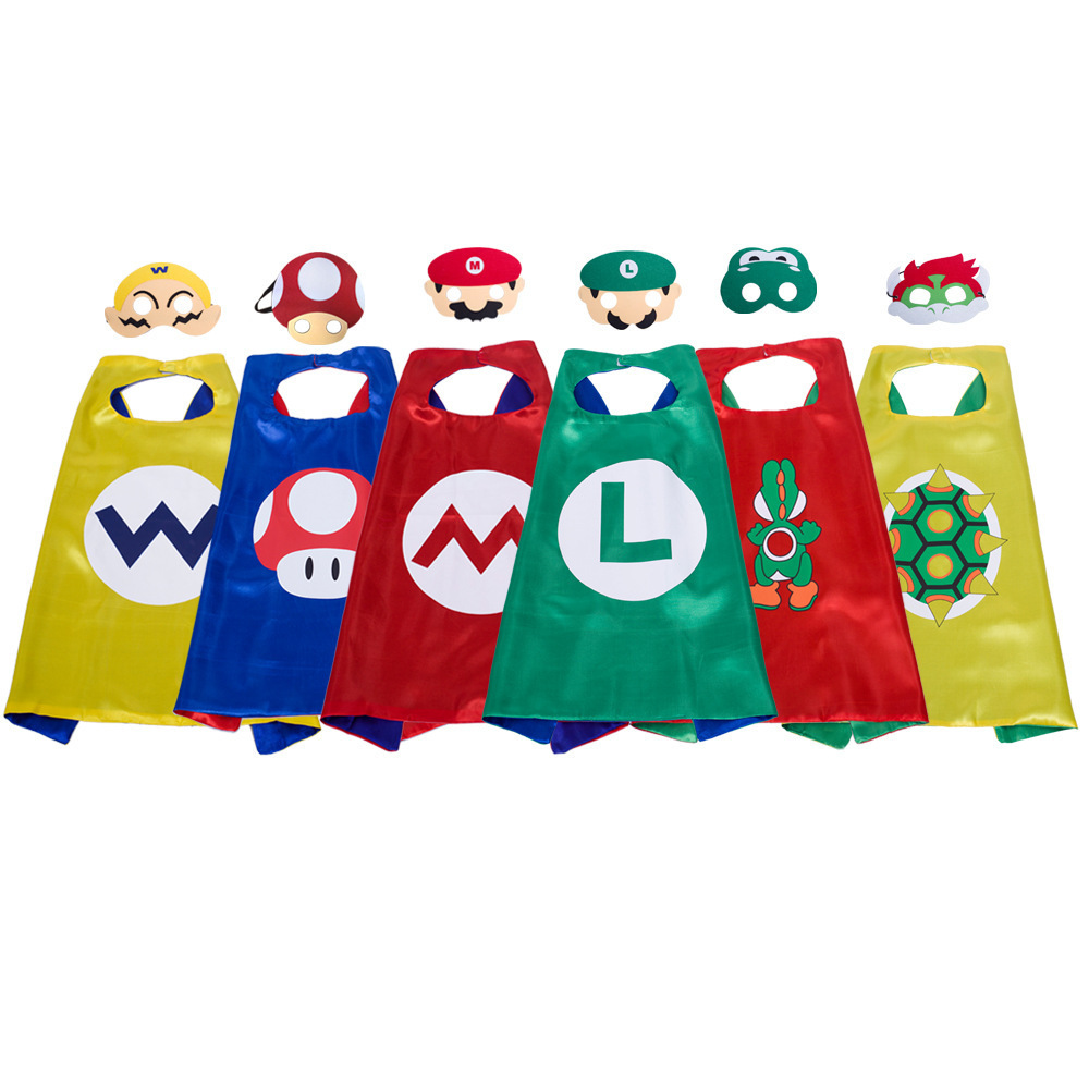 Wholesale Super Mario Series Capes Halloween Children's Cosplay Costumes mario plush toys