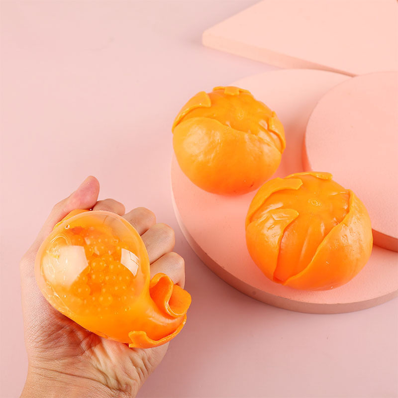 New Arrival Fruit Anti Fidget Stress Ball Sensory Stretchy Orange Balls Water Beads Tpr Squeeze Anxiety Relief Toys Squeeze Doll