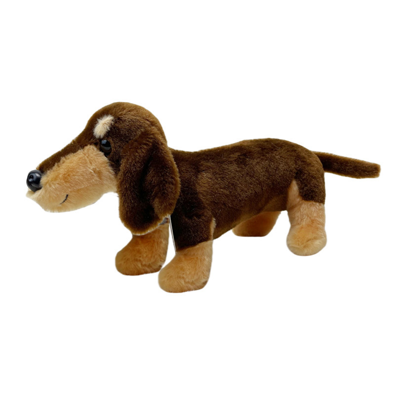 Factory Sale  Simulation Animal Model Ornament Toy Plush Dog Puppy Lifelike Stuffed Toy Pet  Dachshund Dog