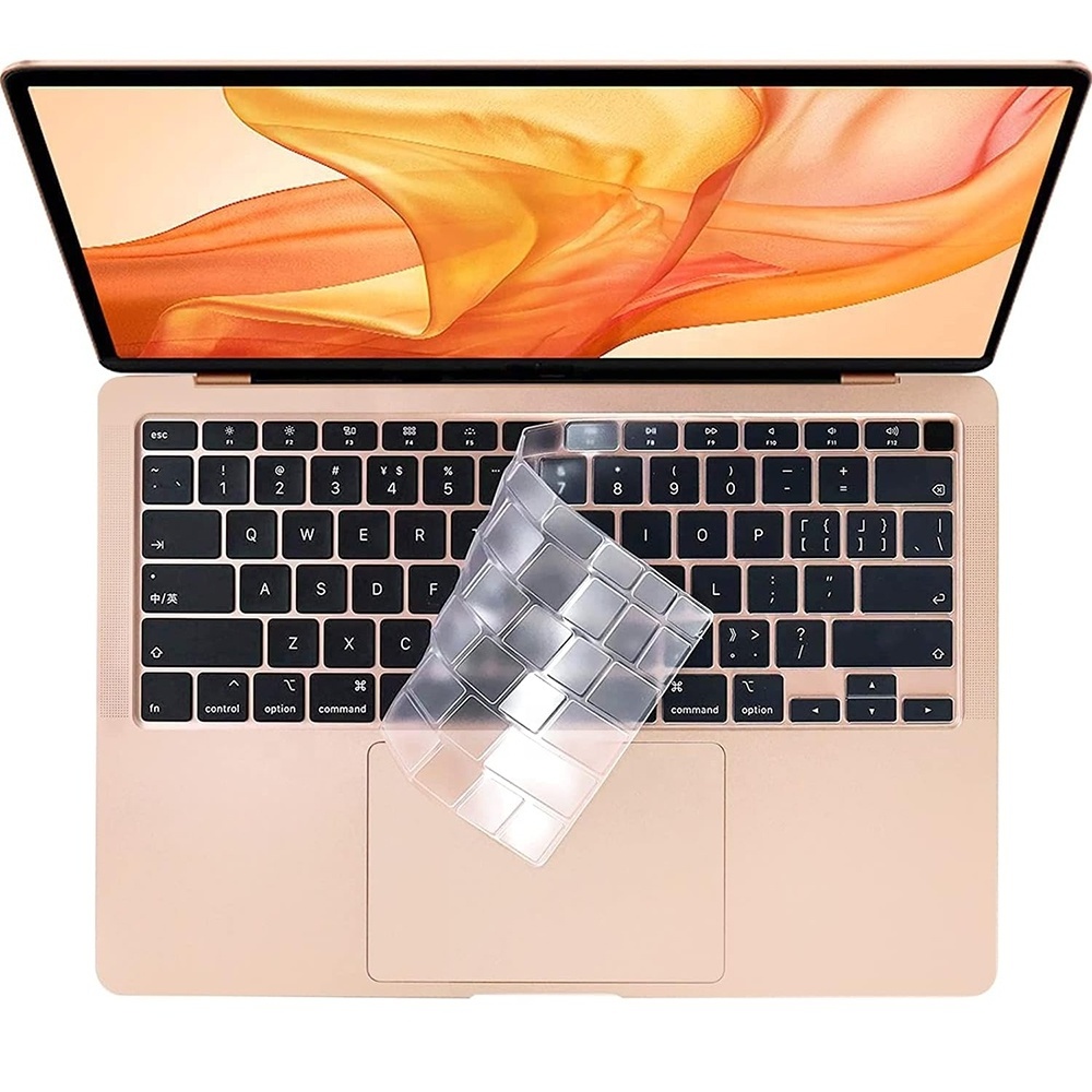 Keyboard Cover For MacBook Air 13 inch 2022 2021 2020 Release A2337 M1 A2179 Waterproof Protective Silicone Black TPU Clear