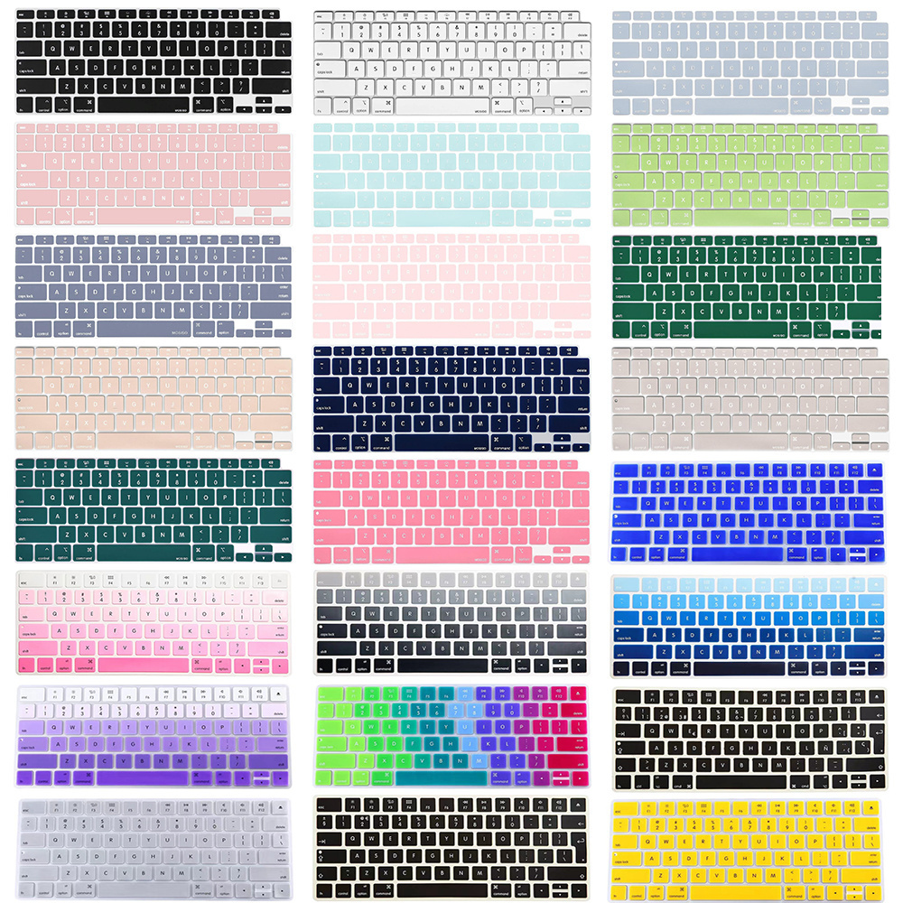 Keyboard Cover For MacBook Air 13 inch 2022 2021 2020 Release A2337 M1 A2179 Waterproof Protective Silicone Black TPU Clear