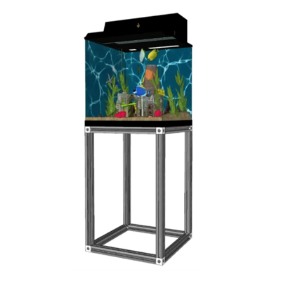 Wholesale large fish tank 1000 gallon fish tank professional customizable glass aquarium black silver acrylic frame