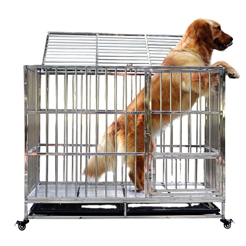 Wholesale Black Metal Pet Dog Crate Durable China high quality silver color dog cages metal kennels