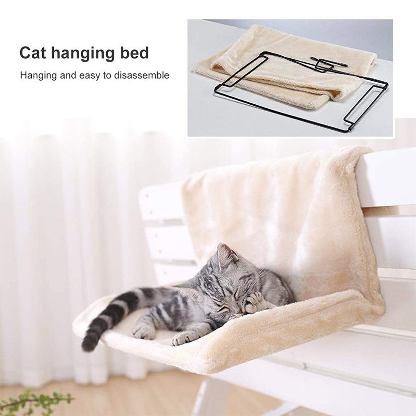 Winter Cat Hammock Sleeping Pet Beds Pet Luxury Plush Warm Removable Window Mounted Soft Radiator Cat Bed