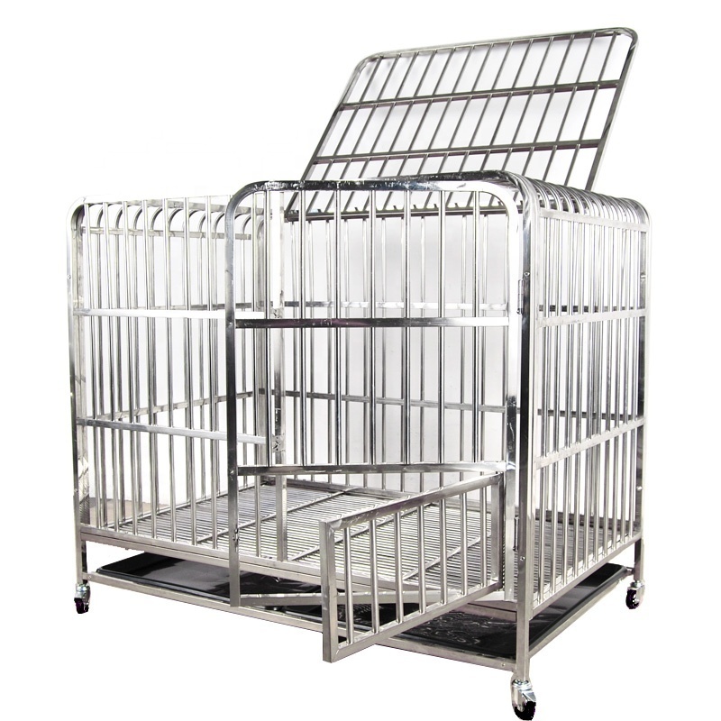 Wholesale Black Metal Pet Dog Crate Durable China high quality silver color dog cages metal kennels