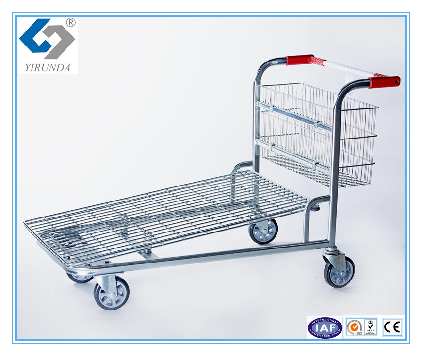 Four wheels warehouse cargo trolley for transporting