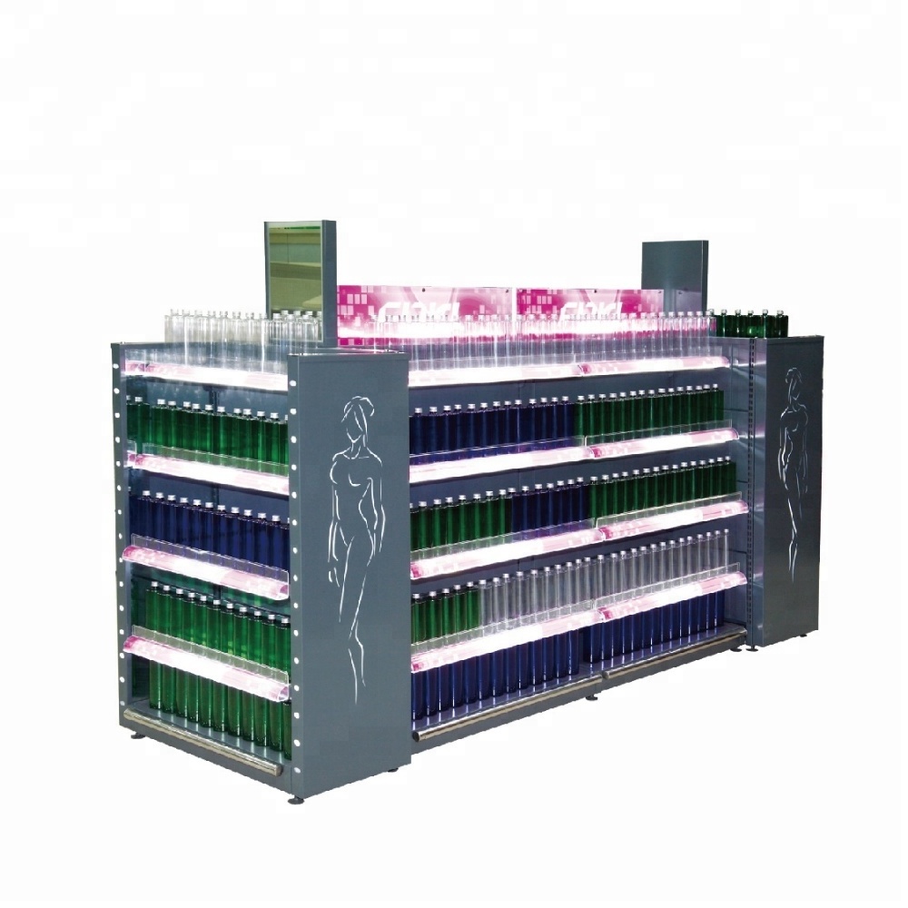 beauty products cosmetics shelf customized cosmetics glass display racks american acrylic display shelf with light box