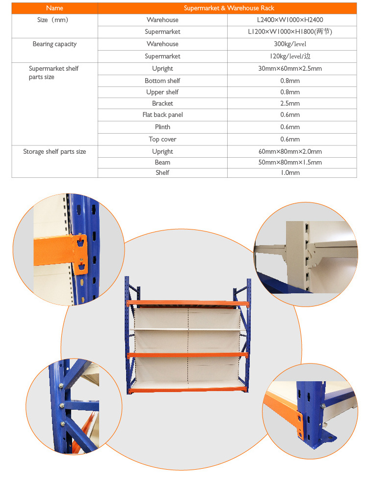 Commercial  General Used Rack/Metal Material heavy duty and supermarket  racking/Warehouse  and supermarket shelf