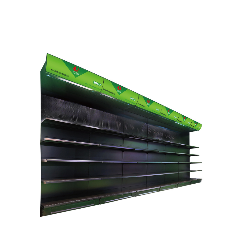 2022 estante de new style light box metal supermarket display racking yiyang shelf