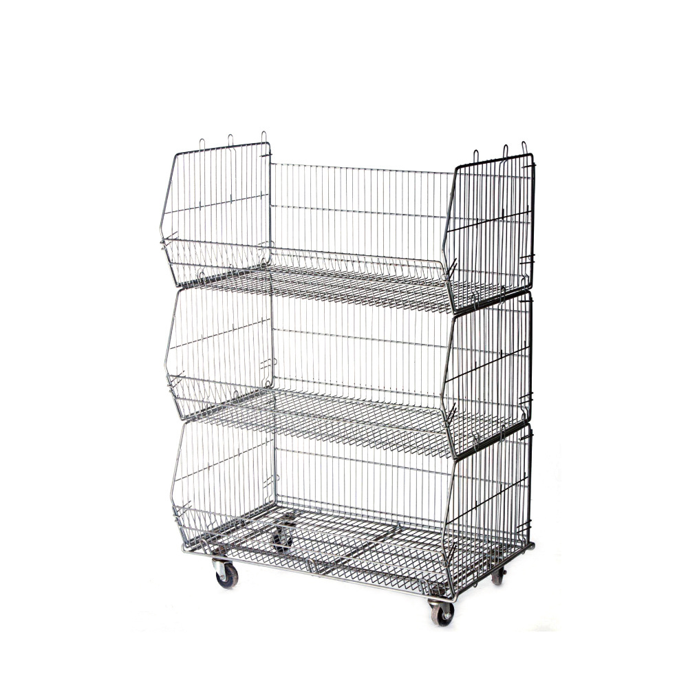 department store display rack promotion table wire mesh shelf