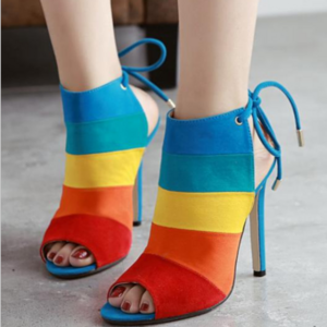 c10068a european style woman sandal peep toe boots high heel shoes