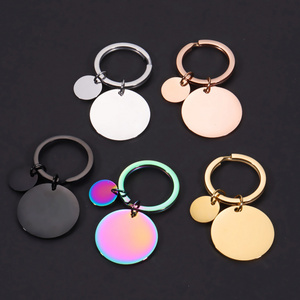 2024 Custom Logo Metal Blank Keyring Laser Sublimation Stainless Steel Mirror Blank Key Chain