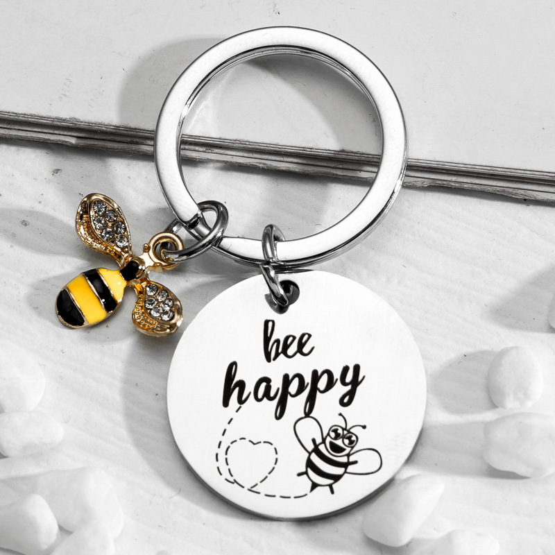 2024 Cute key ring little Bee Dragonfly butterfly Keychain insect key ring Bag car Pendant couple Keychain