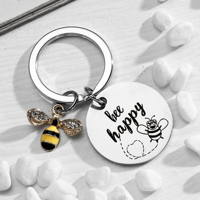 2024 Cute key ring little Bee Dragonfly butterfly Keychain insect key ring Bag car Pendant couple Keychain