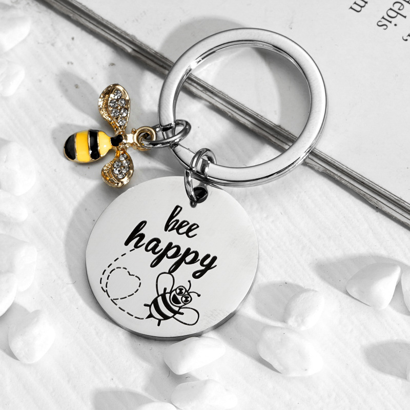 2024 Cute key ring little Bee Dragonfly butterfly Keychain insect key ring Bag car Pendant couple Keychain