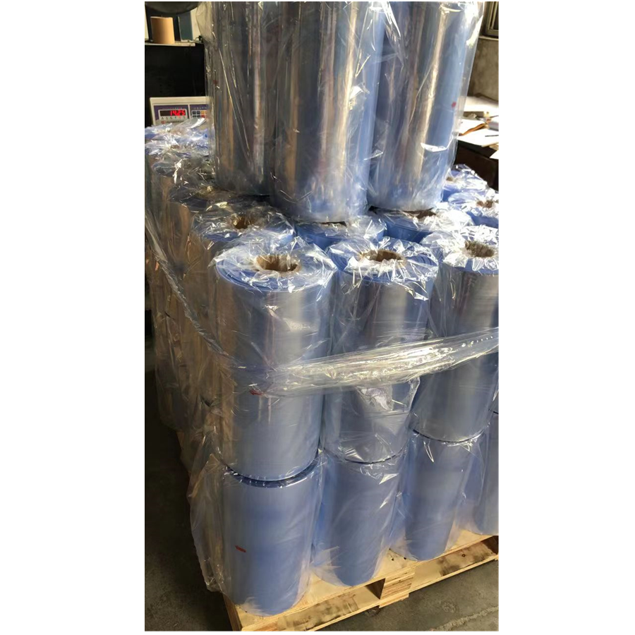 Custom PVC shrink film blue Transparent or clear center fold film for automatic packaging machine