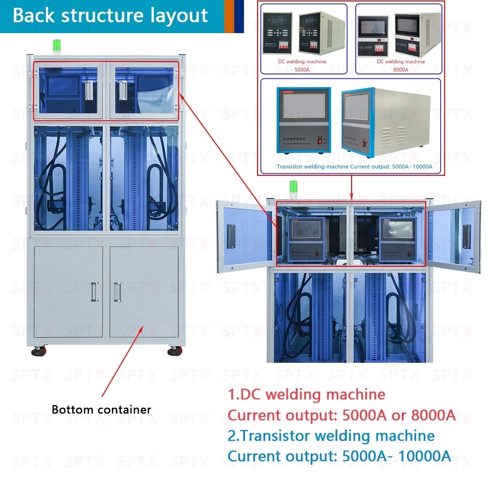 Automatic Spot Welding Machine Double Side Resistance Battery Pack Lithium ion Spot Welder for  18650 21700