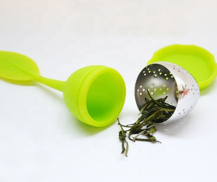 USSE Food Grade Cute Leaf Shape Silicone Tea Infuser, Silicone tea strainers for loose tea